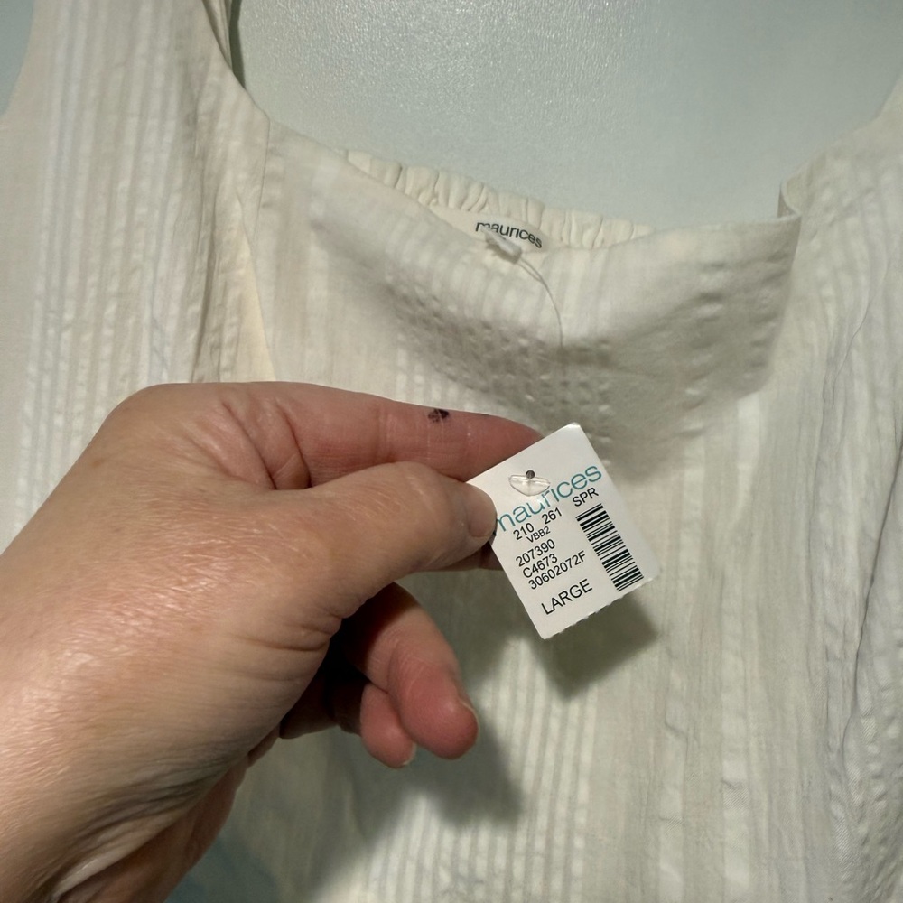 Maurices- White Eyelet Summer Dress- NEW- Size L - Picture 3 of 4